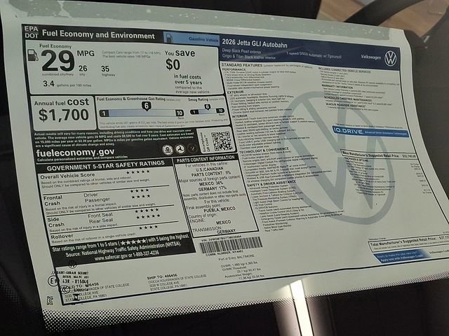 New 2026 Volkswagen Jetta GLI Autobahn FWD image 21