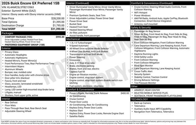 New 2026 Buick Encore GX Preferred w/ Comfort Package AWD/4WD image 26