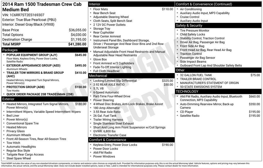 Used 2014 RAM 1500 Tradesman w/ Popular Equipment Group AWD/4WD image 3