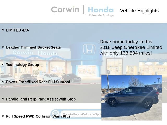 Used 2018 Jeep Cherokee Limited w/ Technology Group image 7