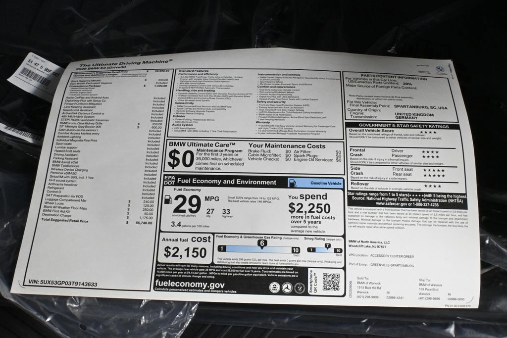 Used 2026 BMW X3 xDrive30 w/ Convenience Package image 37