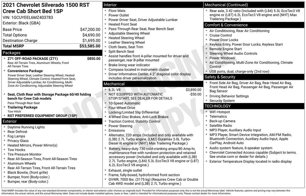 Certified 2021 Chevrolet Silverado 1500 RST w/ Z71 Off-Road Package AWD/4WD image 35