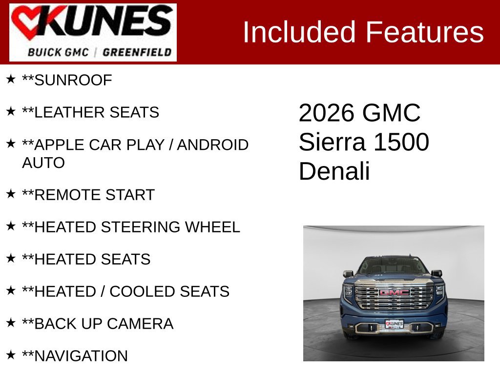 Used 2026 GMC Sierra 1500 Denali w/ Denali Reserve Package AWD/4WD image 2
