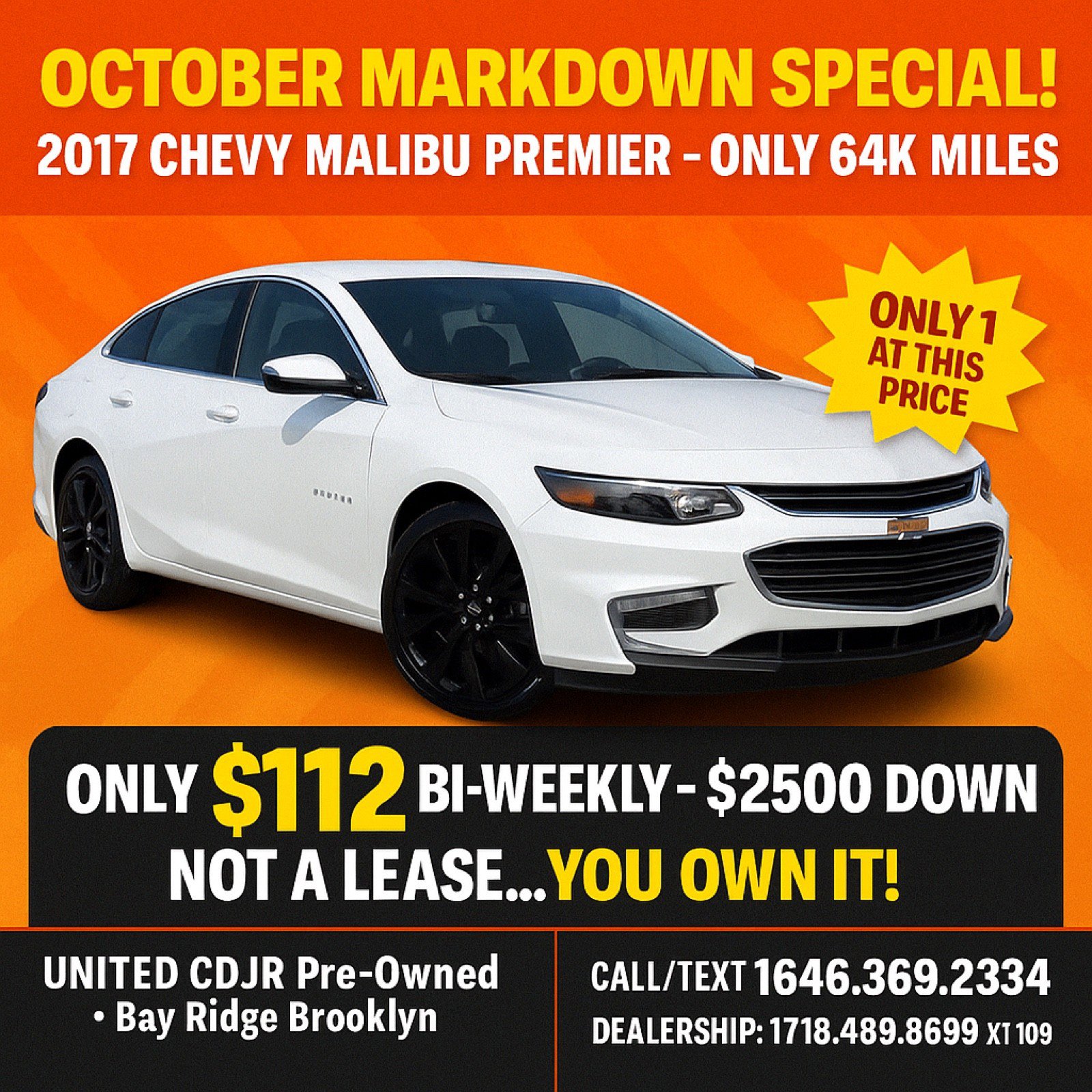 Used 2017 Chevrolet Malibu Premier w/ Premier Sun and Wheel Package