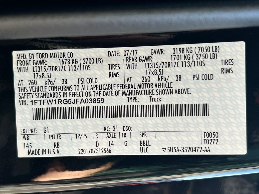 Used 2018 Ford F150 Raptor w/ Equipment Group 802A Luxury image 37