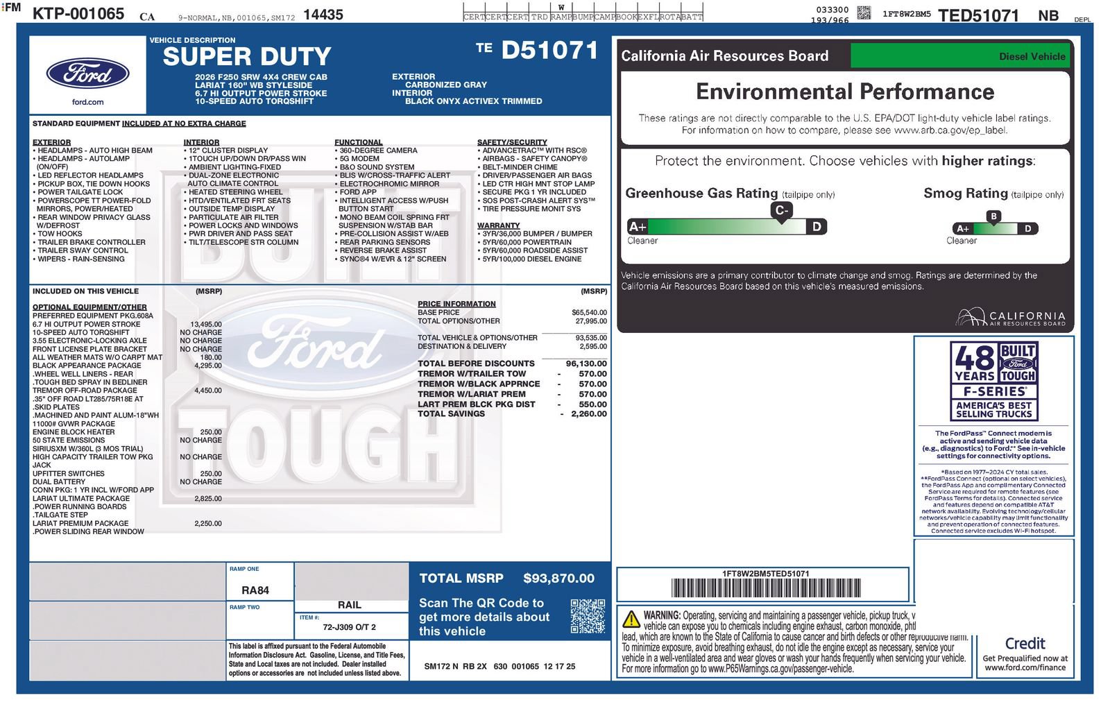 New 2026 Ford F250 Lariat w/ Tremor Off-Road Package AWD/4WD image 28