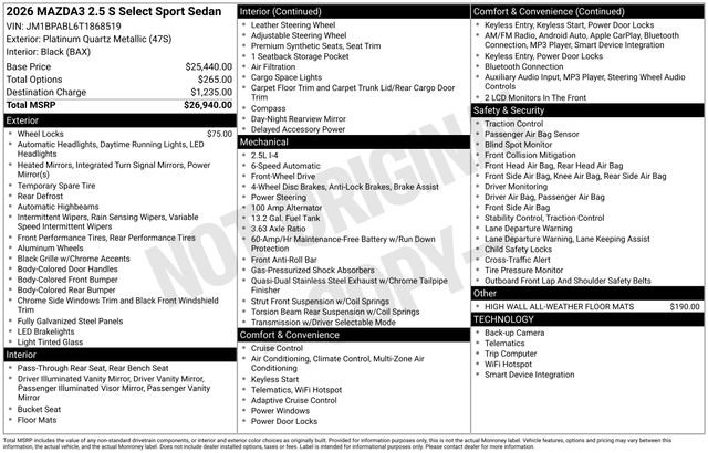 New 2026 MAZDA MAZDA3 s Sport image 27
