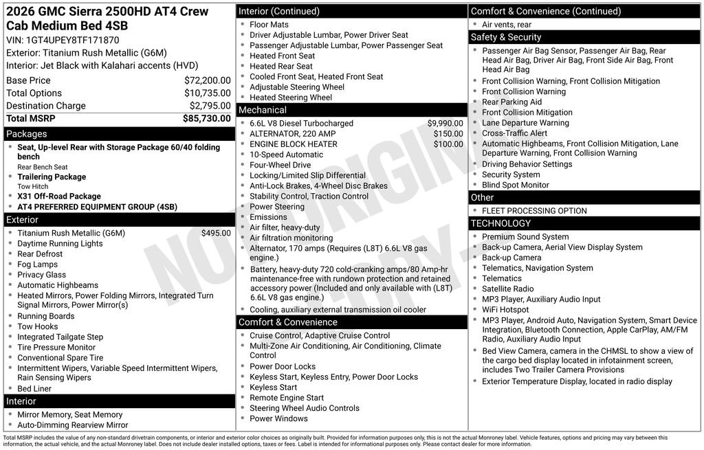 Used 2026 GMC Sierra 2500 AT4 AWD/4WD image 2