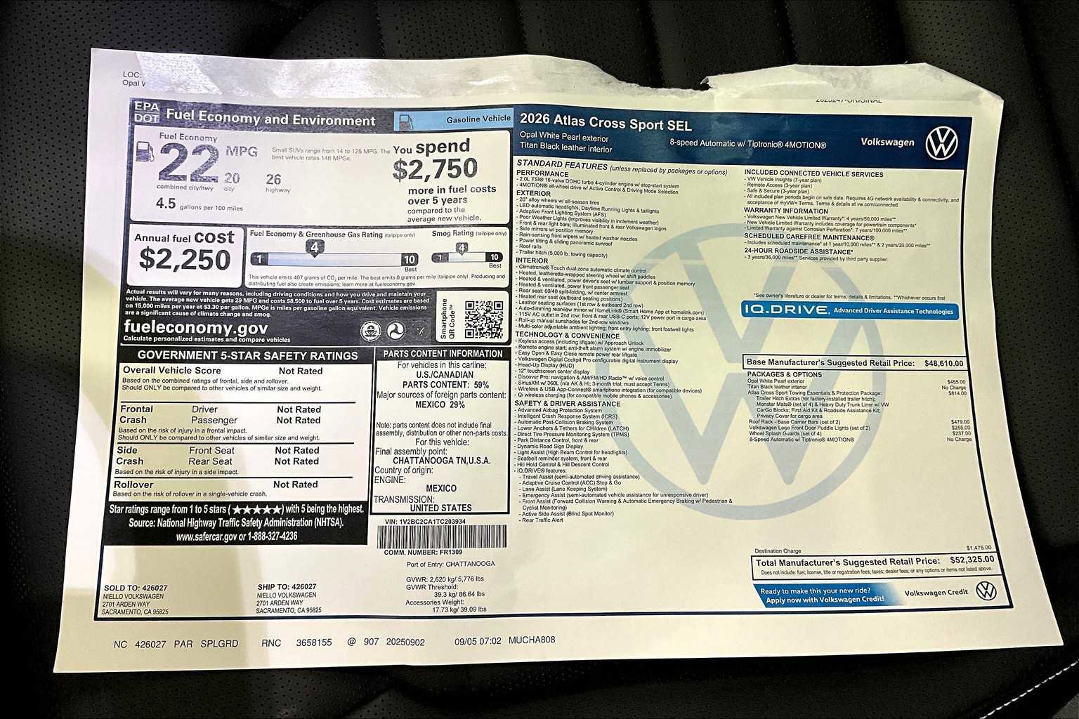 New 2026 Volkswagen Atlas Cross Sport SEL image 37