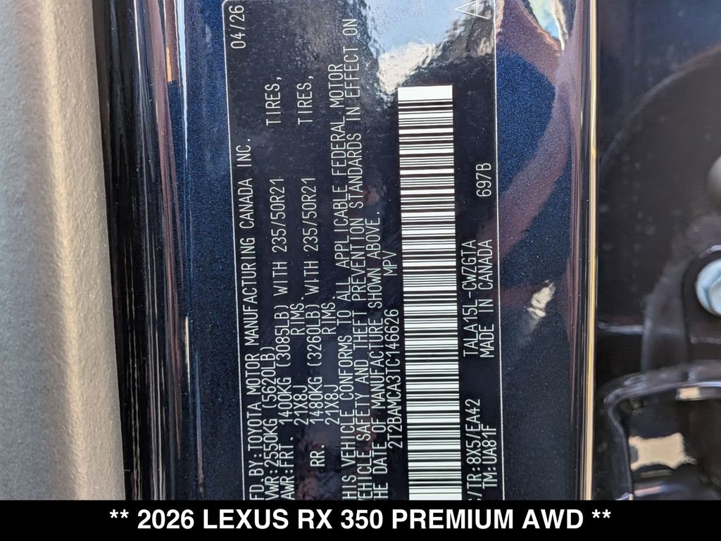 New 2026 Lexus RX 350 Premium w/ Convenience Package AWD/4WD image 19