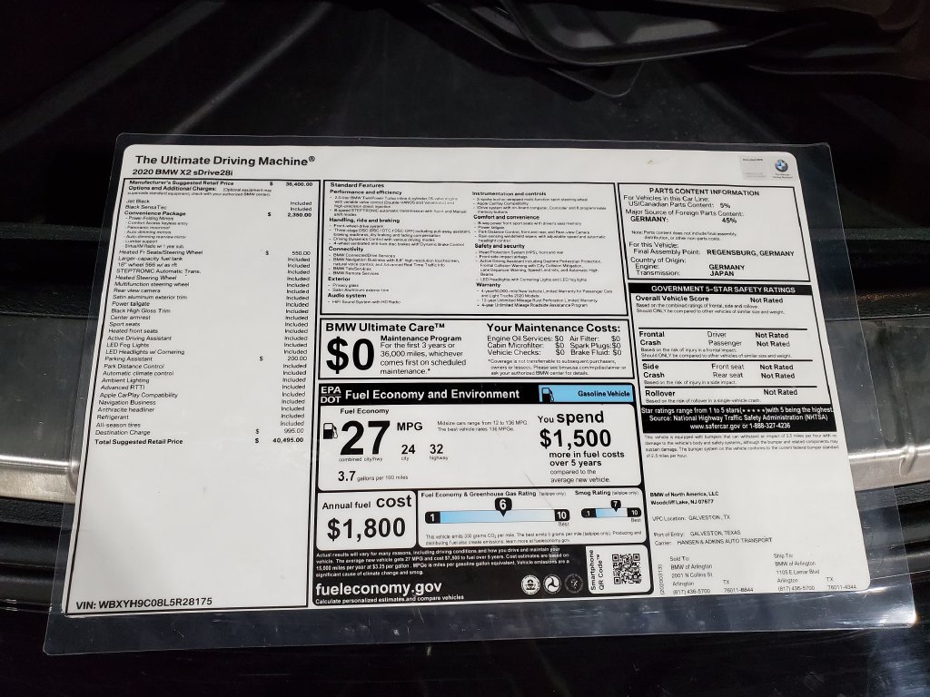 Used 2020 BMW X2 sDrive28i w/ Convenience Package FWD image 42