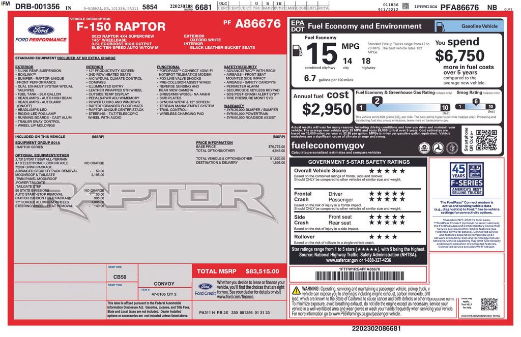 Used 2023 Ford F150 Raptor w/ Raptor Carbon Fiber Package AWD/4WD image 28