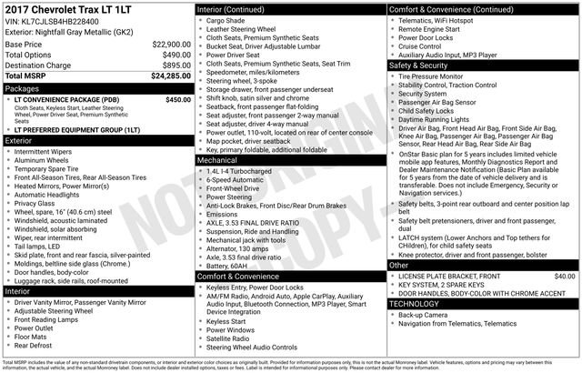 Used 2017 Chevrolet Trax LT w/ LT Convenience Package image 15