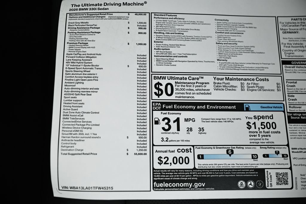 New 2026 BMW 330i Sedan w/ Premium Package image 26