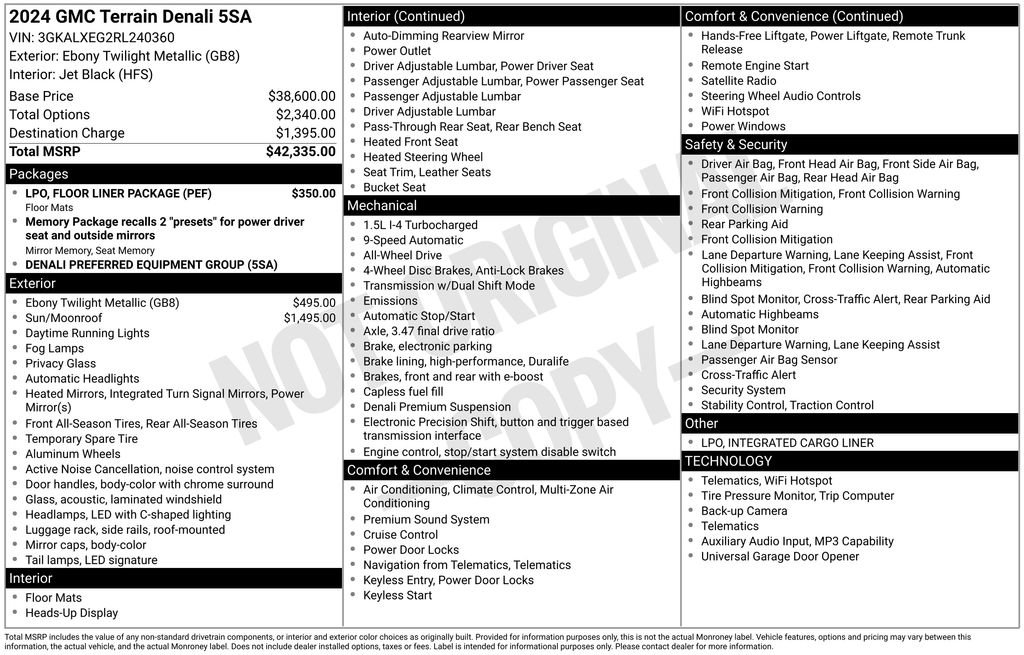 Certified 2024 GMC Terrain Denali w/ LPO, Floor Liner Package AWD/4WD image 35
