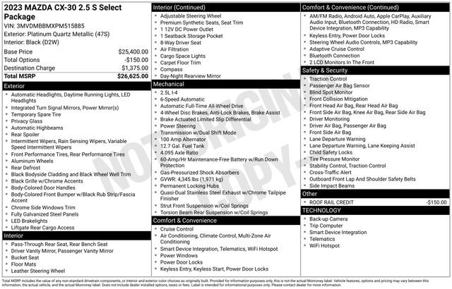 Certified 2023 MAZDA CX-30 AWD 2.5 S w/ Select Package image 5