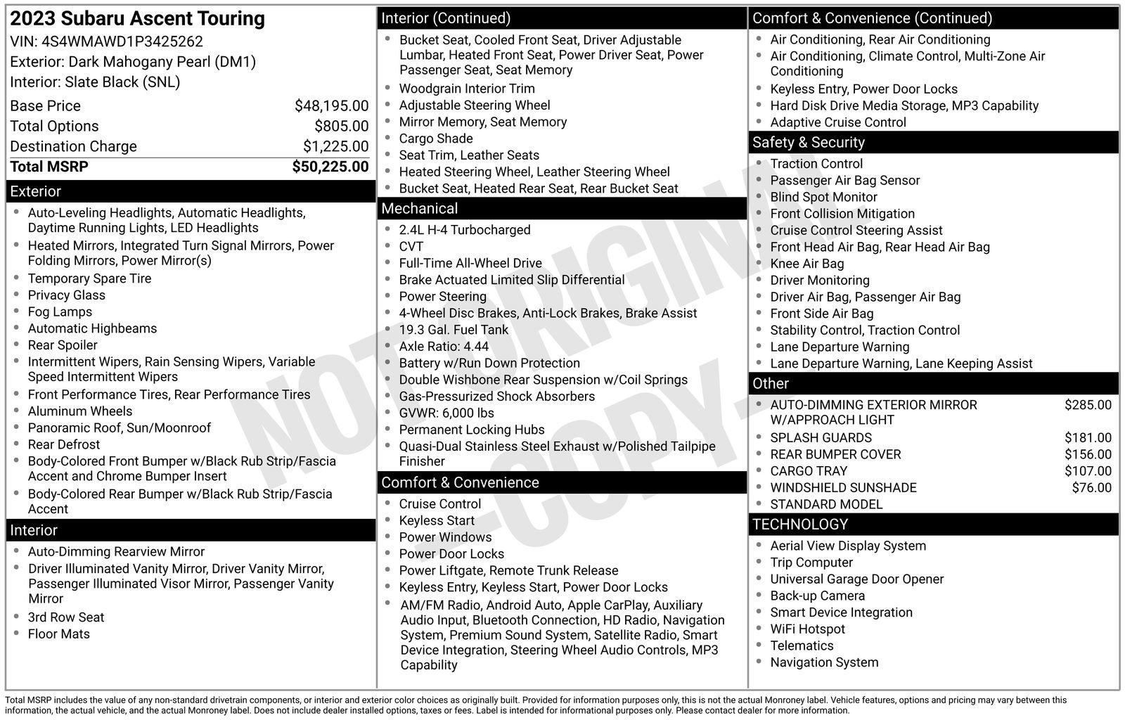 Certified 2023 Subaru Ascent Touring AWD/4WD image 33