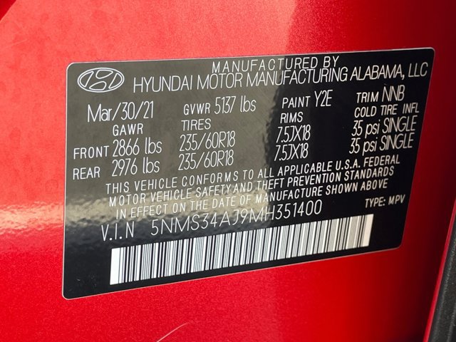 Used 2021 Hyundai Santa Fe SEL w/ Convenience + Premium Package FWD image 24
