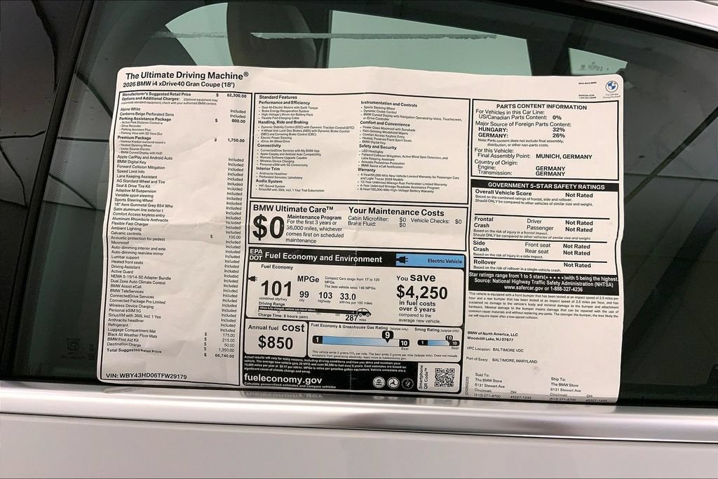 New 2026 BMW i4 xDrive40i w/ Premium Package AWD/4WD image 12