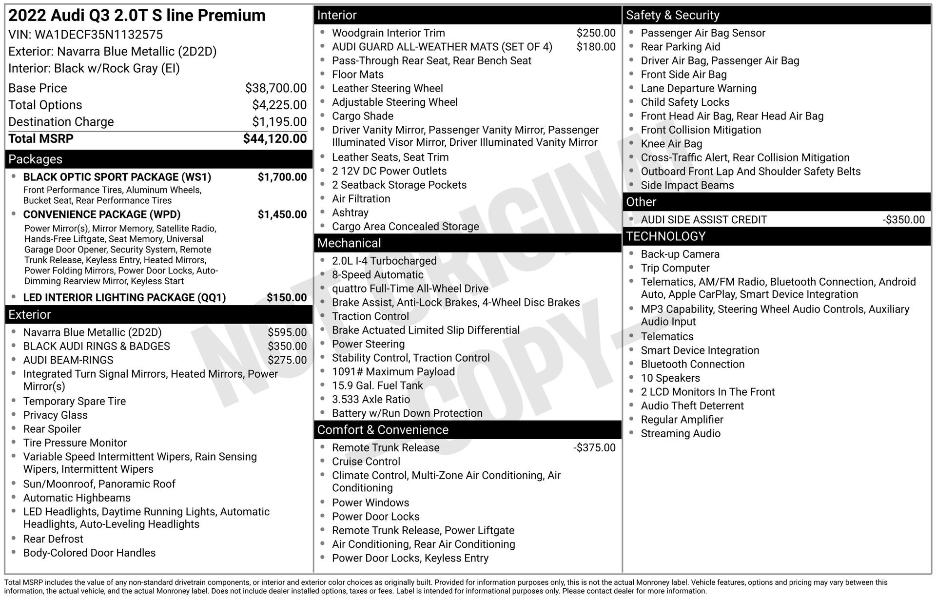 Used 2022 Audi Q3 2.0T Premium w/ Black Optic Sport Package AWD/4WD image 3