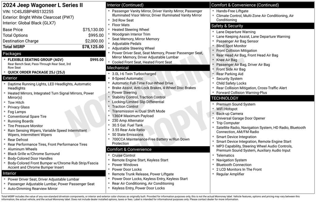 Used 2024 Jeep Wagoneer L Series II w/ Flexible Seating Group image 9