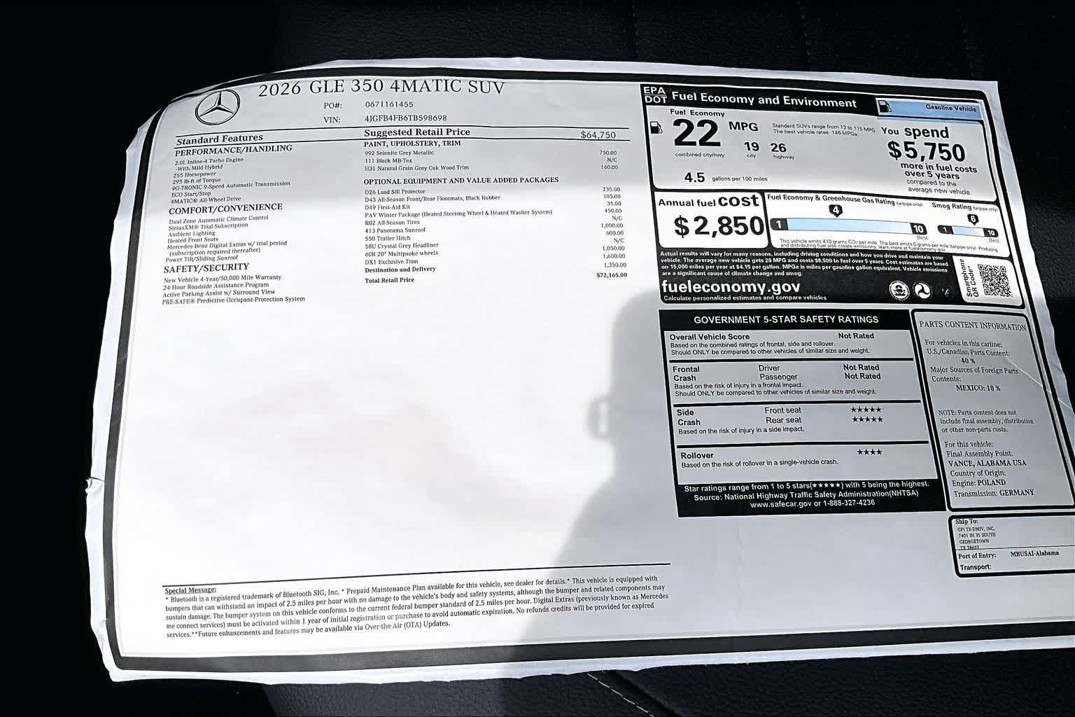 New 2026 Mercedes-Benz GLE 350 4MATIC image 22