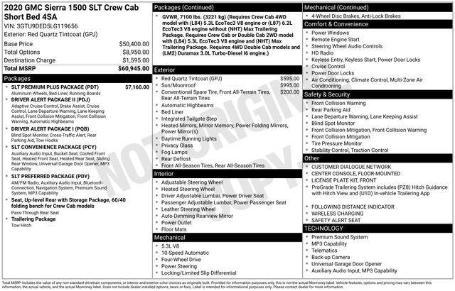 Certified 2020 GMC Sierra 1500 SLT w/ SLT Premium Plus Package AWD/4WD image 14
