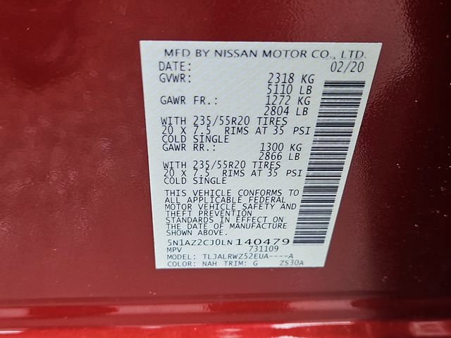 Used 2020 Nissan Murano SL w/ Cargo Package image 33