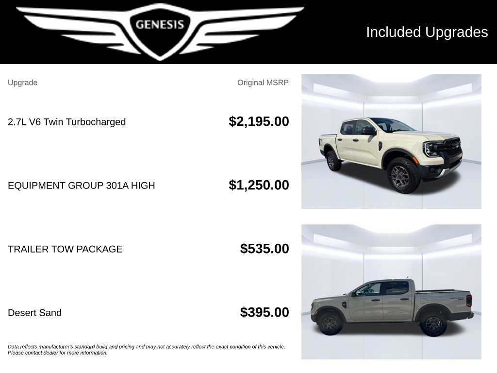 Used 2025 Ford Ranger XLT w/ Equipment Group 301A High AWD/4WD image 2
