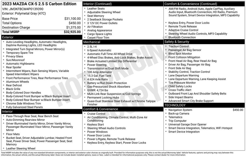 Used 2023 MAZDA CX-5 Carbon Edition AWD/4WD image 22