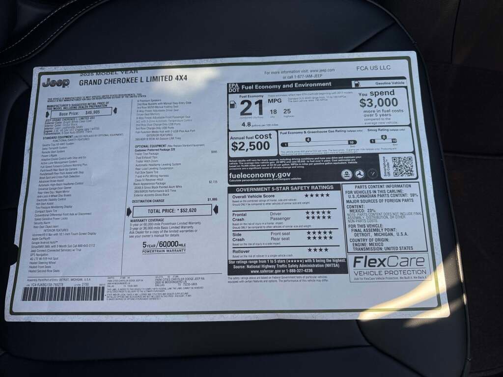 New 2025 Jeep Grand Cherokee L Limited w/ Black Appearance Package image 21