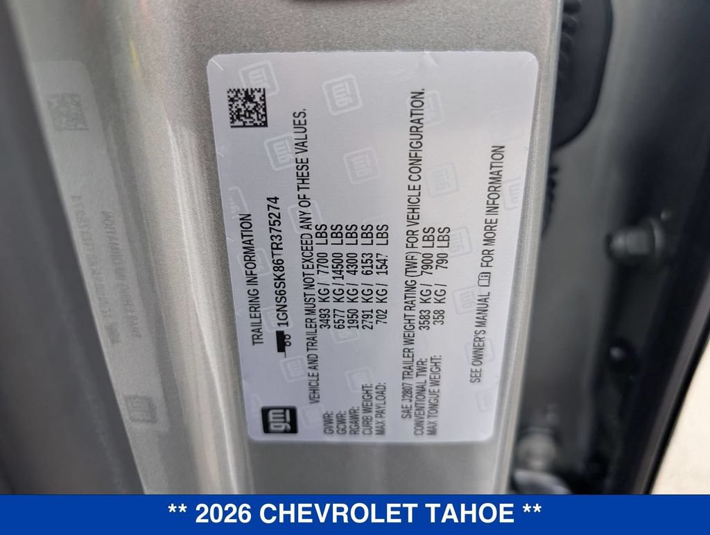 New 2026 Chevrolet Tahoe Premier w/ Sun And Tow Package AWD/4WD image 36