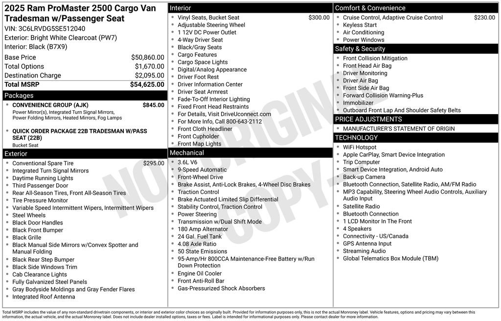 Used 2025 RAM ProMaster 2500 w/ Convenience Group FWD image 19