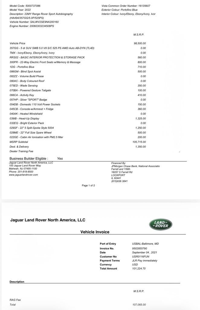 Used 2022 Land Rover Range Rover Sport Autobiography AWD/4WD image 2