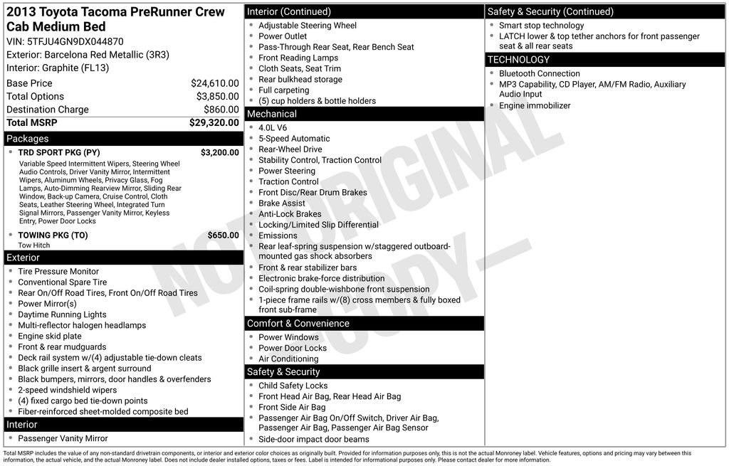 Used 2013 Toyota Tacoma PreRunner w/ TRD Sport Pkg RWD image 10