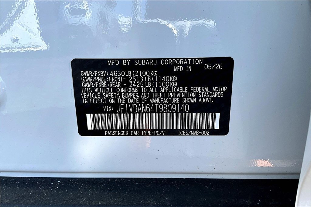 New 2026 Subaru WRX Limited AWD/4WD image 8