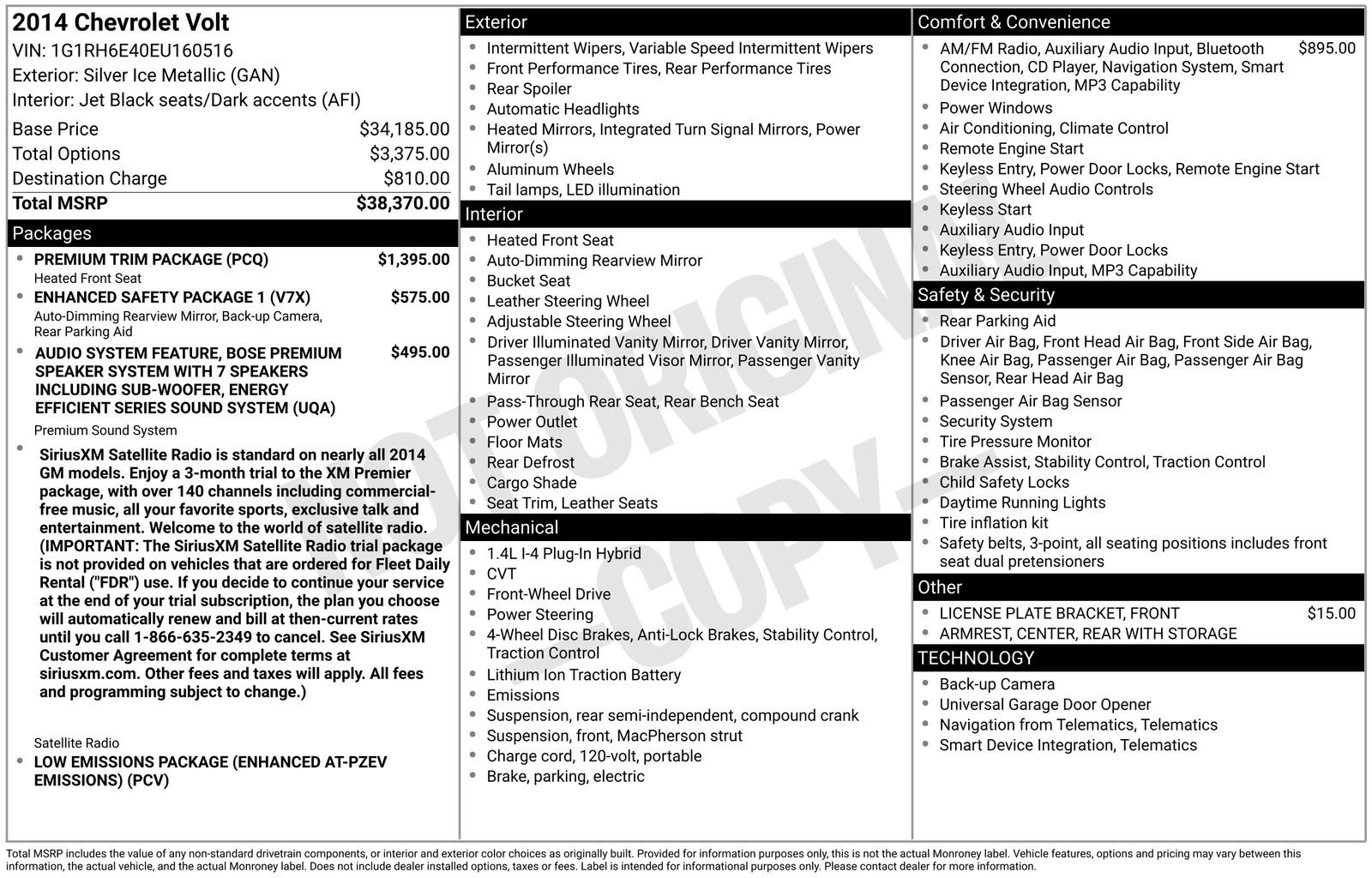Used 2014 Chevrolet Volt Premium w/ Premium Trim Package FWD image 8