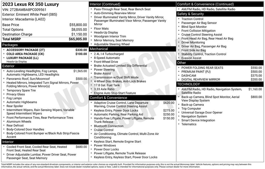 Used 2023 Lexus RX 350 FWD w/ Accessory Package image 23