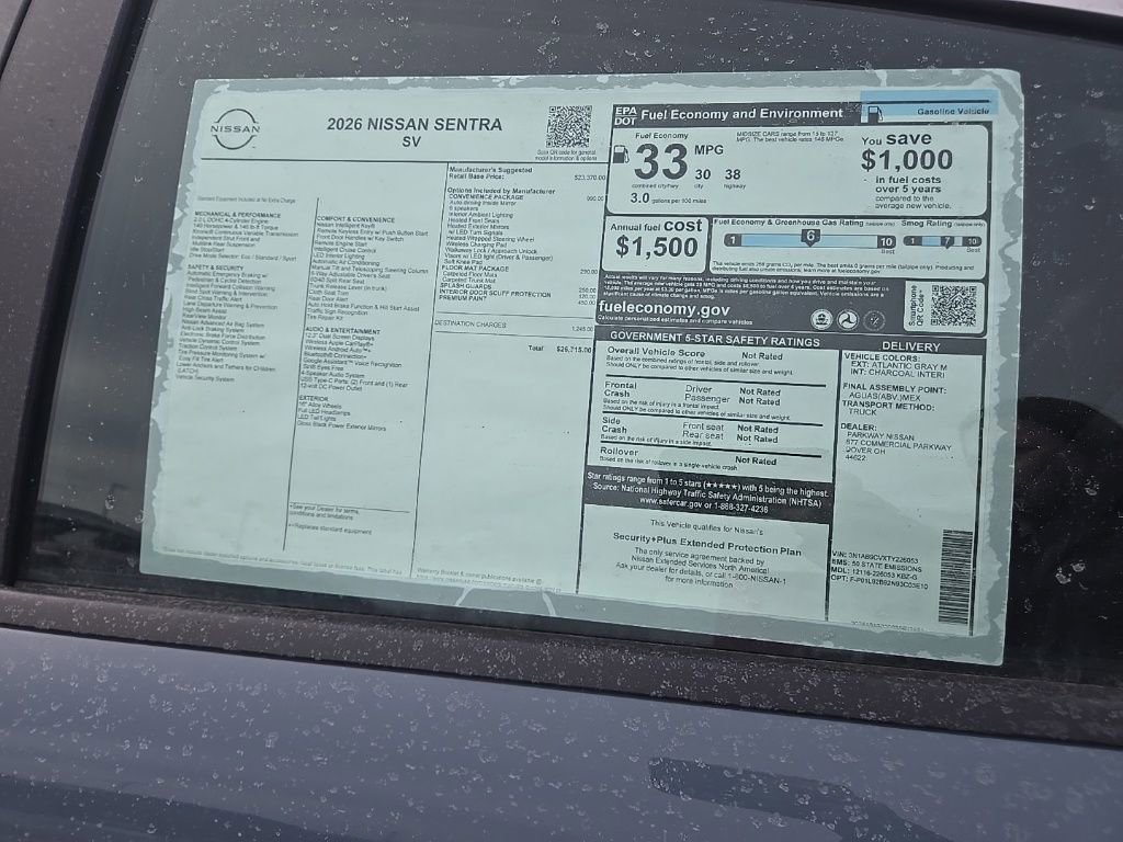 New 2026 Nissan Sentra SV w/ SV Convenience Package FWD image 31