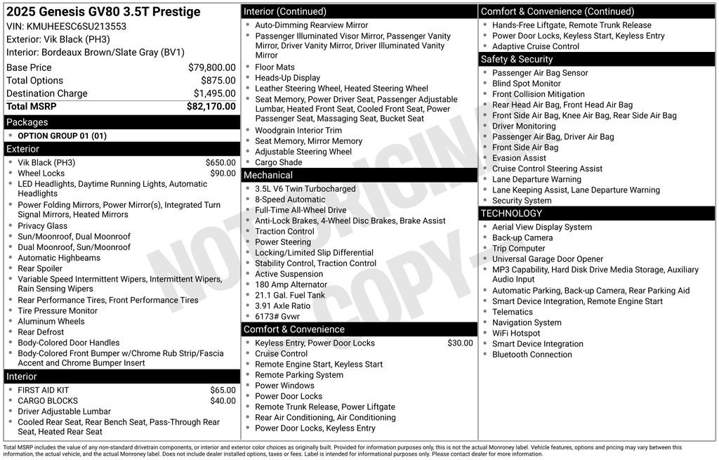 Certified 2025 Genesis GV80 3.5T Prestige AWD/4WD image 14