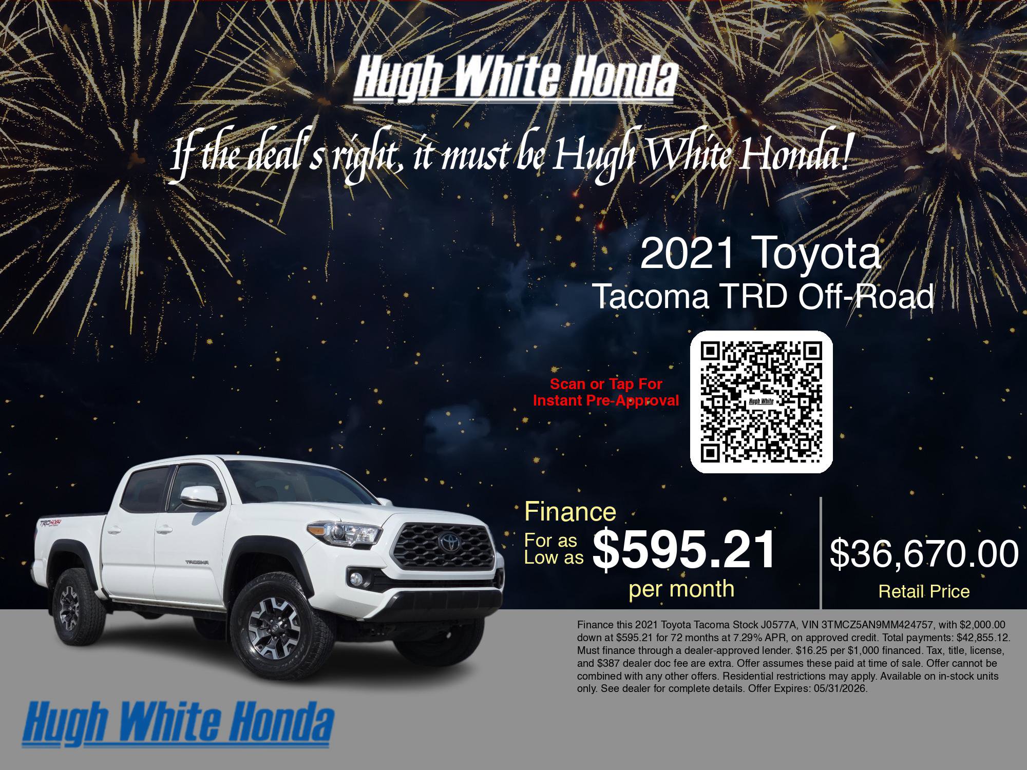 Used 2021 Toyota Tacoma TRD Off-Road AWD/4WD image 3