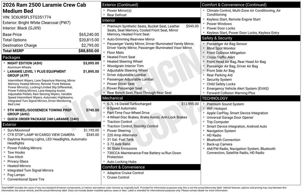 New 2026 RAM 2500 Laramie w/ Night Edition AWD/4WD image 5