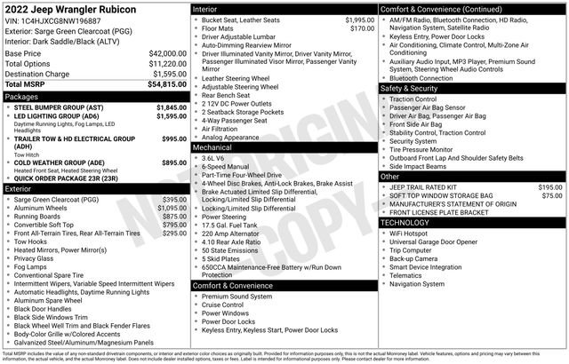 Used 2022 Jeep Wrangler Rubicon w/ Steel Bumper Group image 34