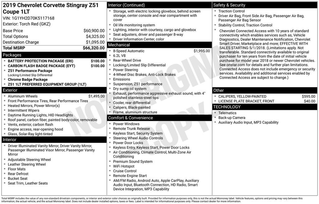 Used 2019 Chevrolet Corvette Stingray Coupe w/ Carbon Flash Badge Package image 11