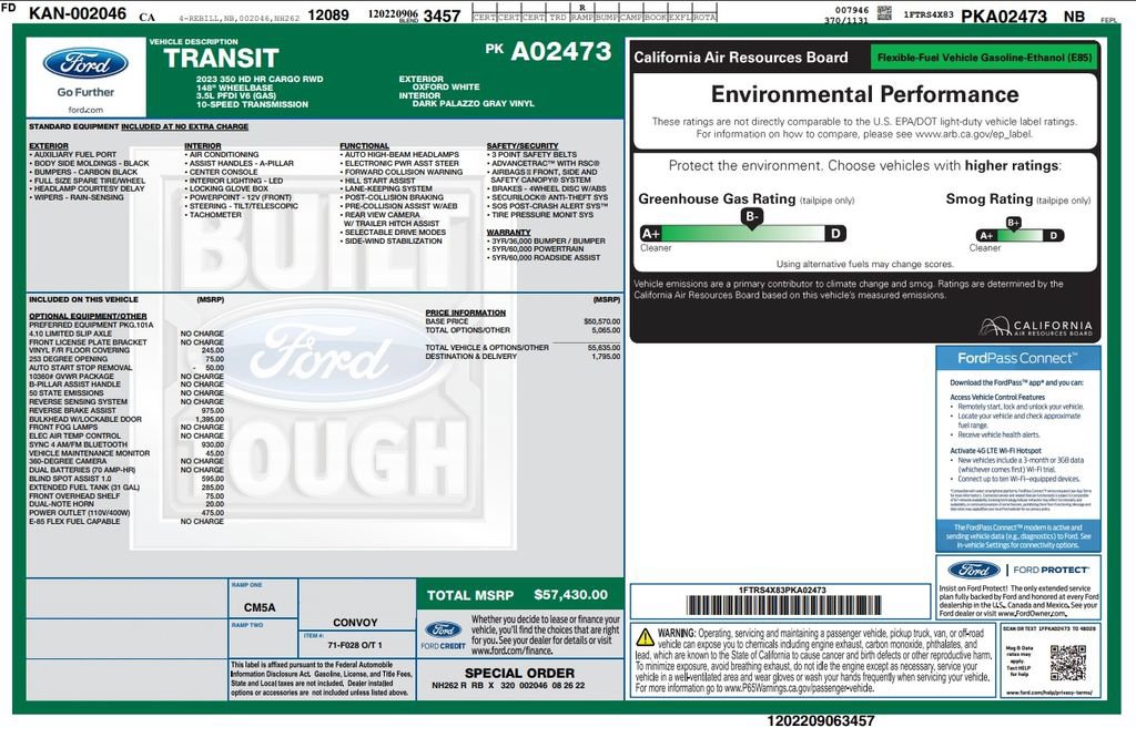 Used 2023 Ford Transit 350 148 High Roof Extended DRW RWD image 5