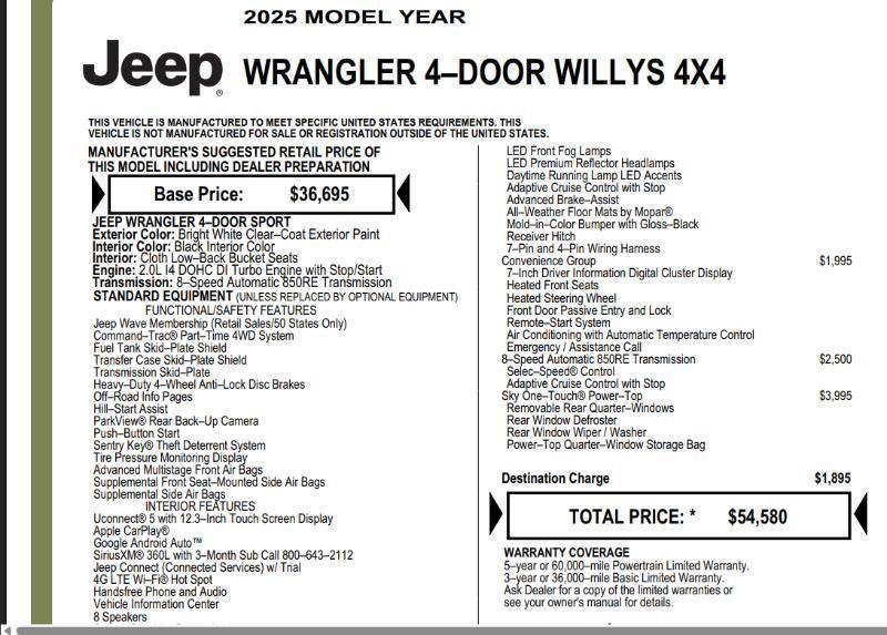 Used 2025 Jeep Wrangler Unlimited Sport image 2