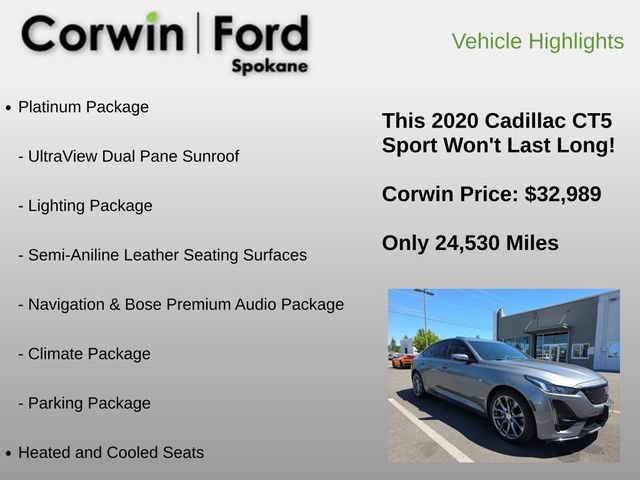 Used 2020 Cadillac CT5 Sport w/ Platinum Package AWD/4WD image 6