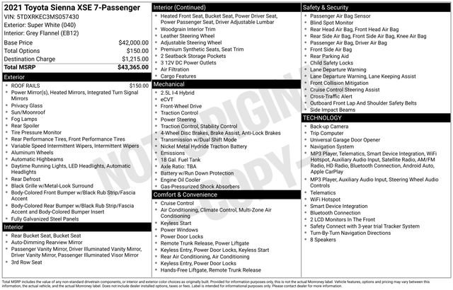 Used 2021 Toyota Sienna XSE FWD image 16