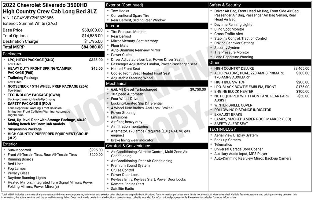 Used 2022 Chevrolet Silverado 3500 High Country w/ LPO, Hitch Package image 9