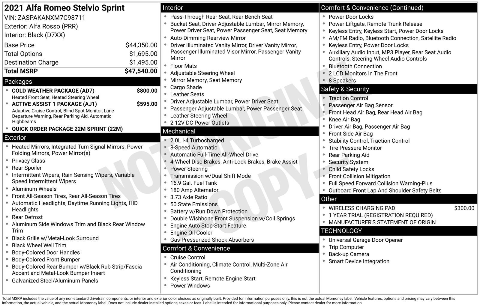 Used 2021 Alfa Romeo Stelvio Sprint w/ Cold Weather Package image 7